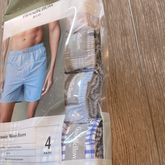 NEW! Goodfellow & Co Men's Woven Boxer Shorts 4pk Fly Button Tagless Size Small - Picture 8 of 10